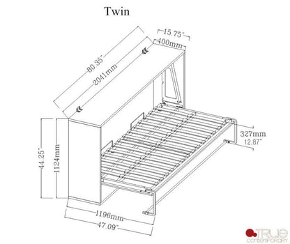 Pending - True Contemporary Heidi Brown Horizontal Murphy Wall Pull Down Bed - Available in 3 Sizes