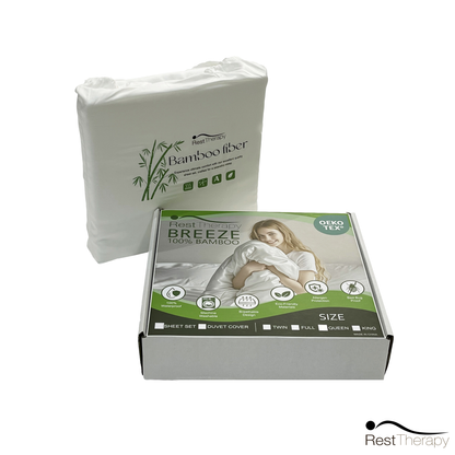 Breeze Bamboo Bed Sheet and Pillowcase Bedding Package in White - Available in 4 Sizes