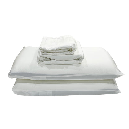 Breeze Bamboo Bed Sheet and Pillowcase Bedding Package in White - Available in 4 Sizes