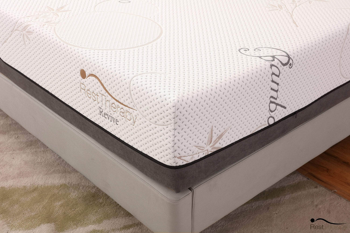 Rest Therapy Mattress 12 Inch Revive Bamboo Cool Gel Memory Foam Mattress - Available in 3 Sizes