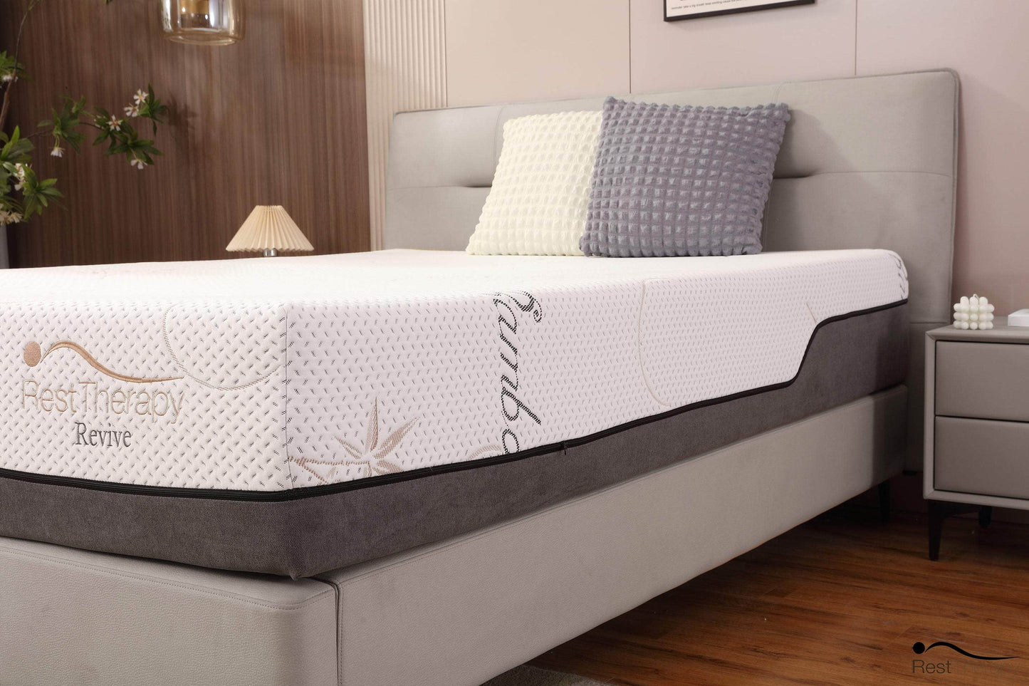 Rest Therapy Mattress 12 Inch Revive Bamboo Cool Gel Memory Foam Mattress - Available in 3 Sizes