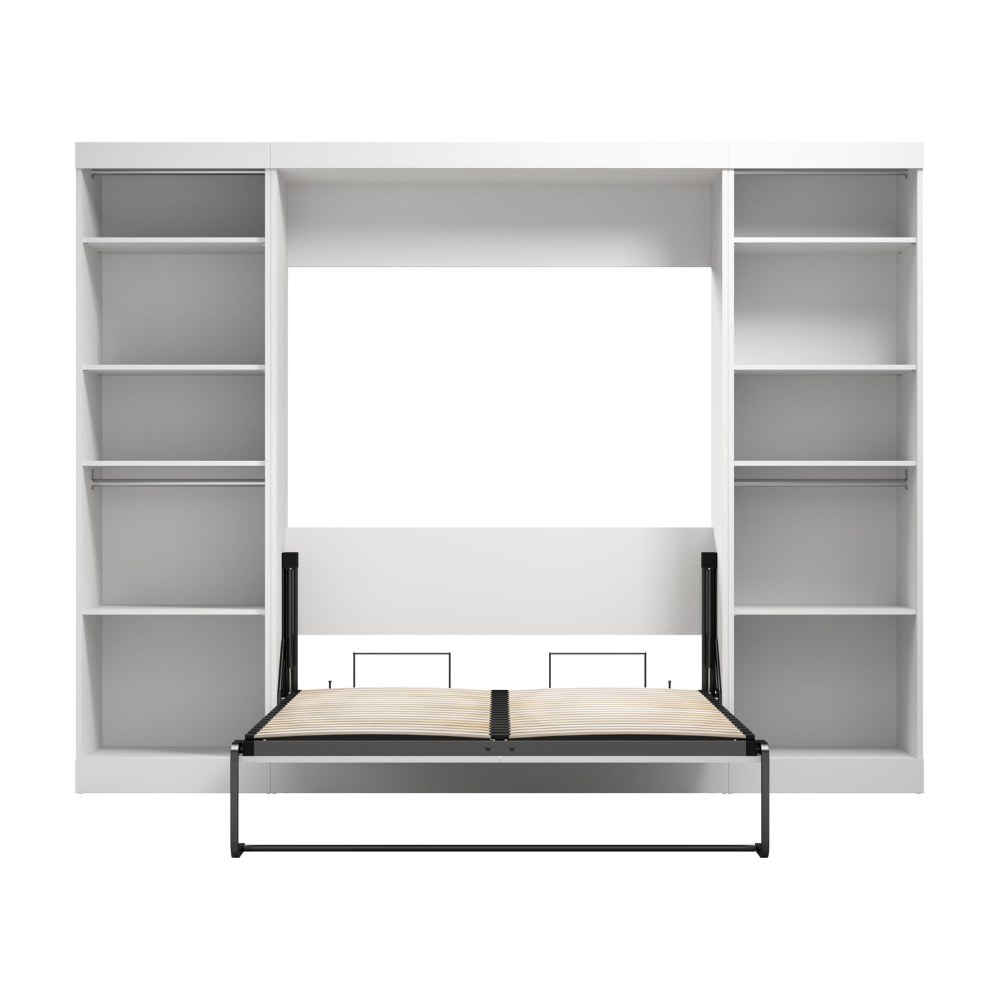 Modubox Nebula Full Murphy Bed and 2 Closet Organizers (109W) in White