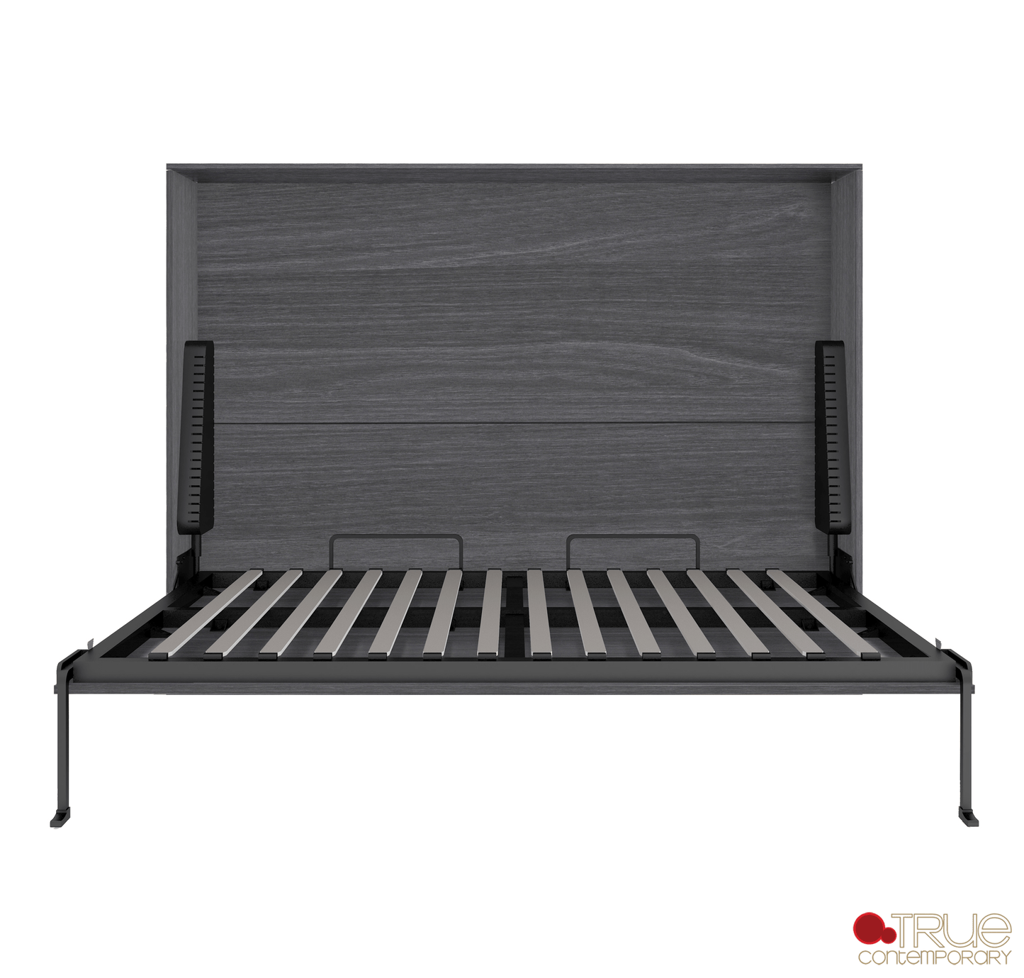 True Contemporary Murphy Wall Bed Heidi II Rustic Grey Horizontal Murphy Wall Pull Down Bed - Available in 3 Sizes