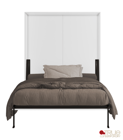 True Contemporary Murphy Wall Bed Wallie White Vertical Murphy Wall Pull Down Bed - Available in 3 Sizes