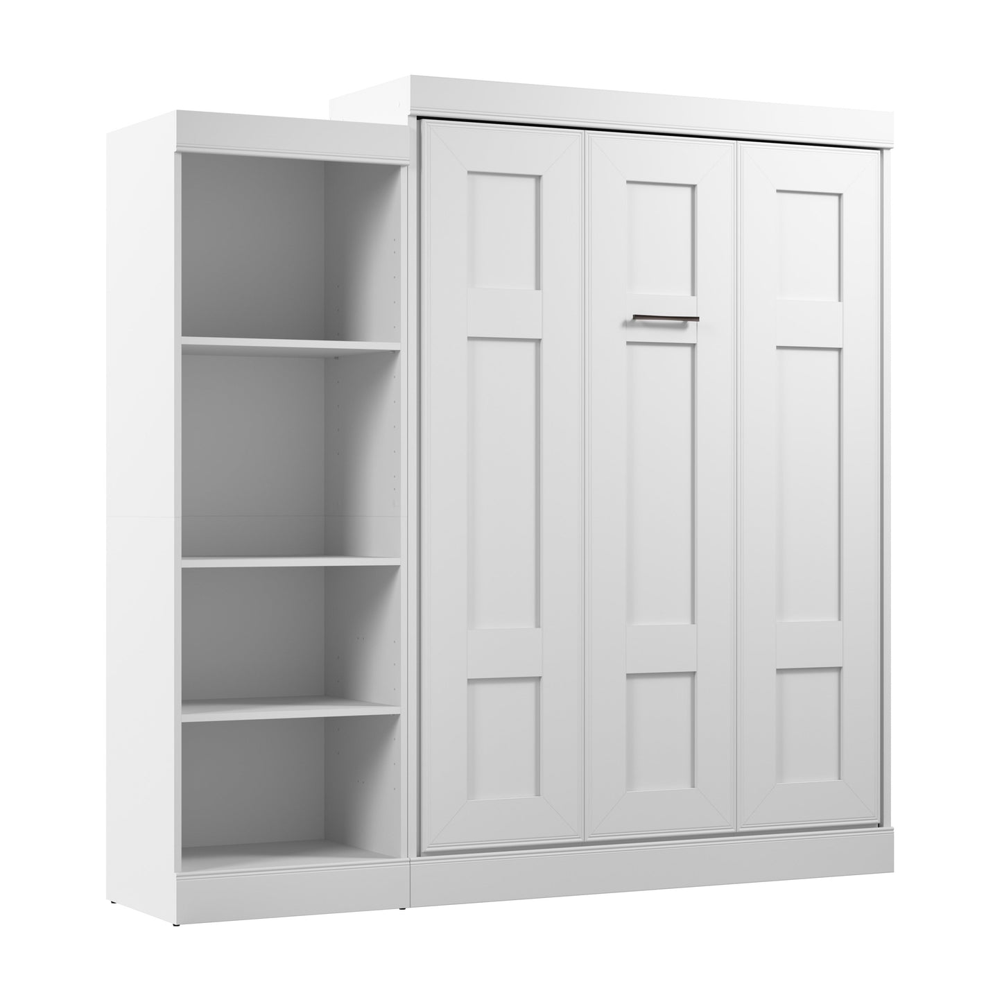 Modubox Edge Full Murphy Bed with Closet Organizer (85W) in White