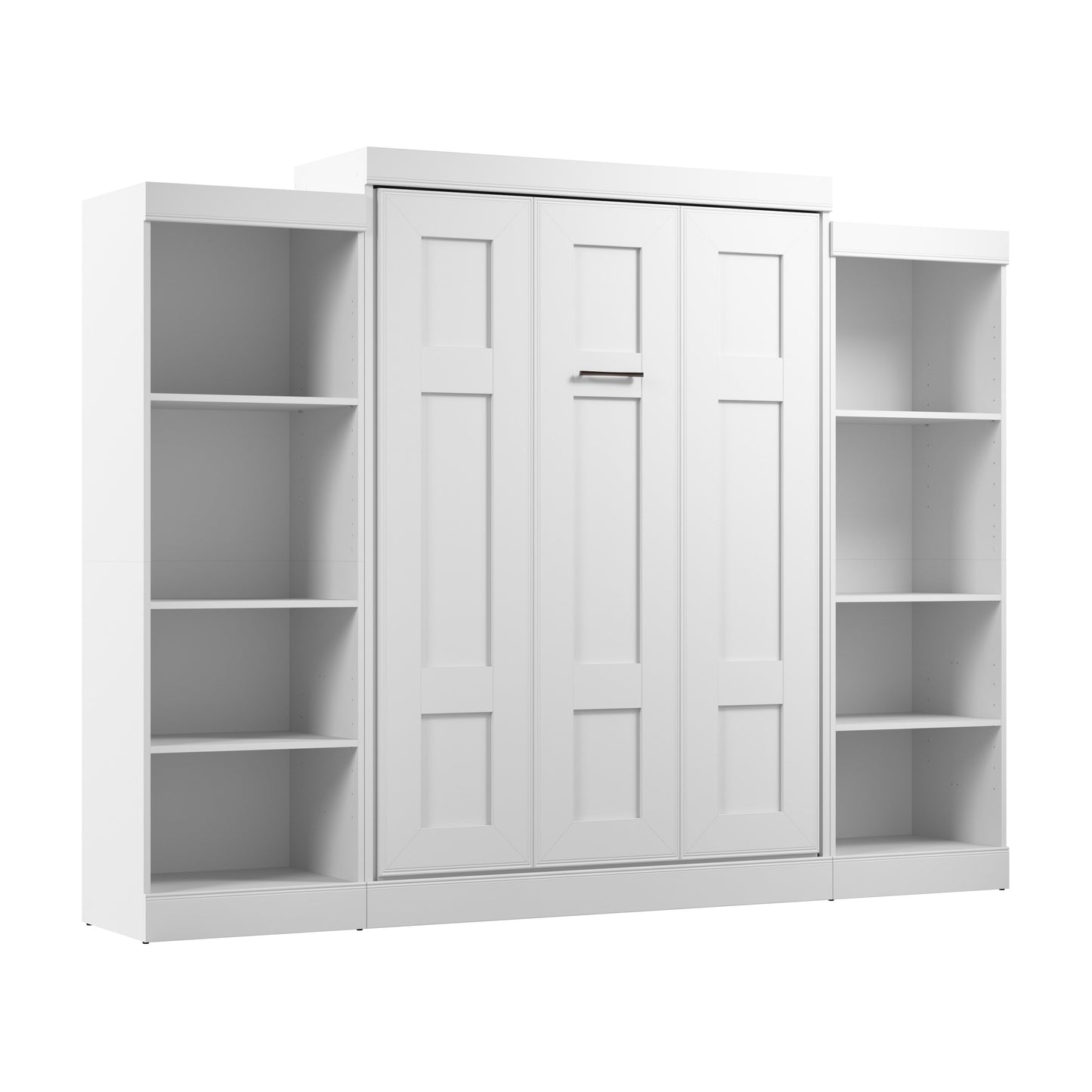 Modubox Edge Full Murphy Bed with Closet Organizers (110W) in White